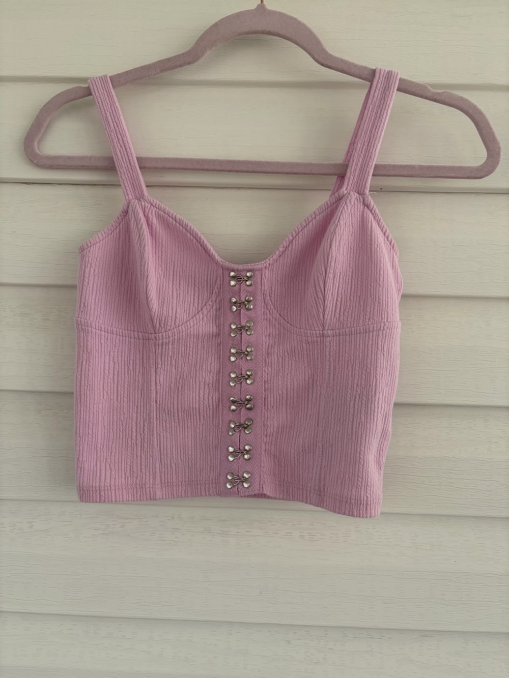 Forever 21 S Pink Corset Top Hook Eye Y2K Bustier